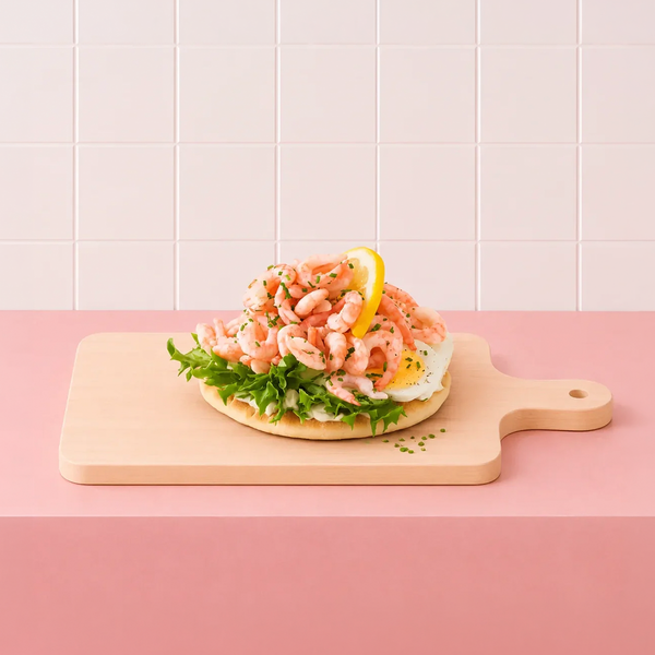 Räkmacka ljust bröd